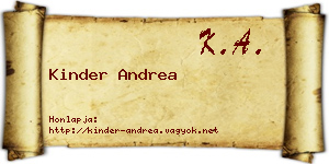 Kinder Andrea névjegykártya